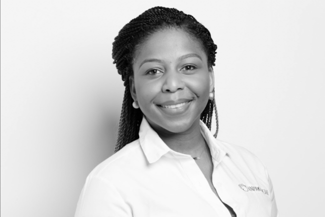 black and white photo of coralie